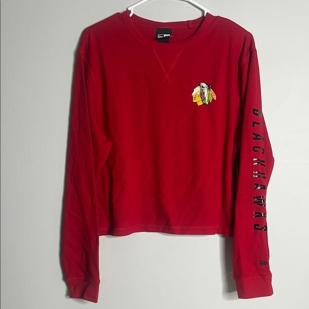 New Era Chicago Blackhawks crop Red Long Sleeve Tee